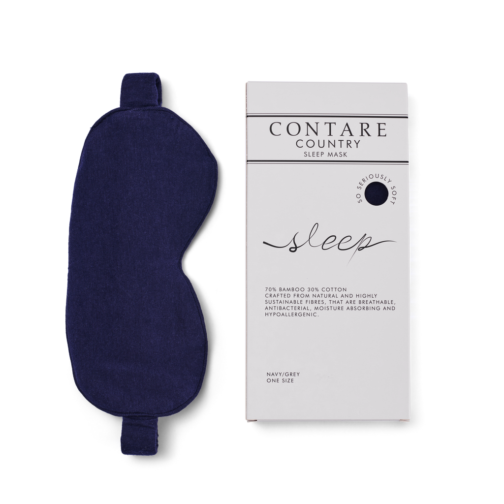 Bamboo Cotton Sleep Mask - Navy/Grey Sleep Separates - Contare