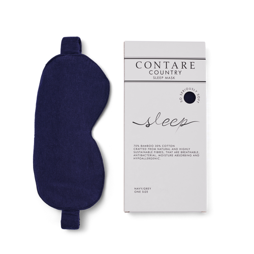 Bamboo Cotton Sleep Mask - Navy/Grey Sleep Separates - Contare