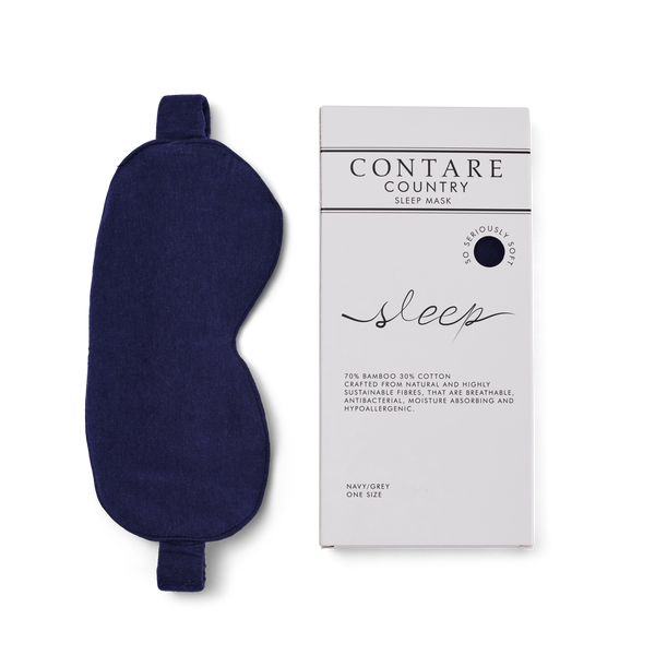 Bamboo Cotton Sleep Mask - Navy/Grey Sleep Separates - Contare