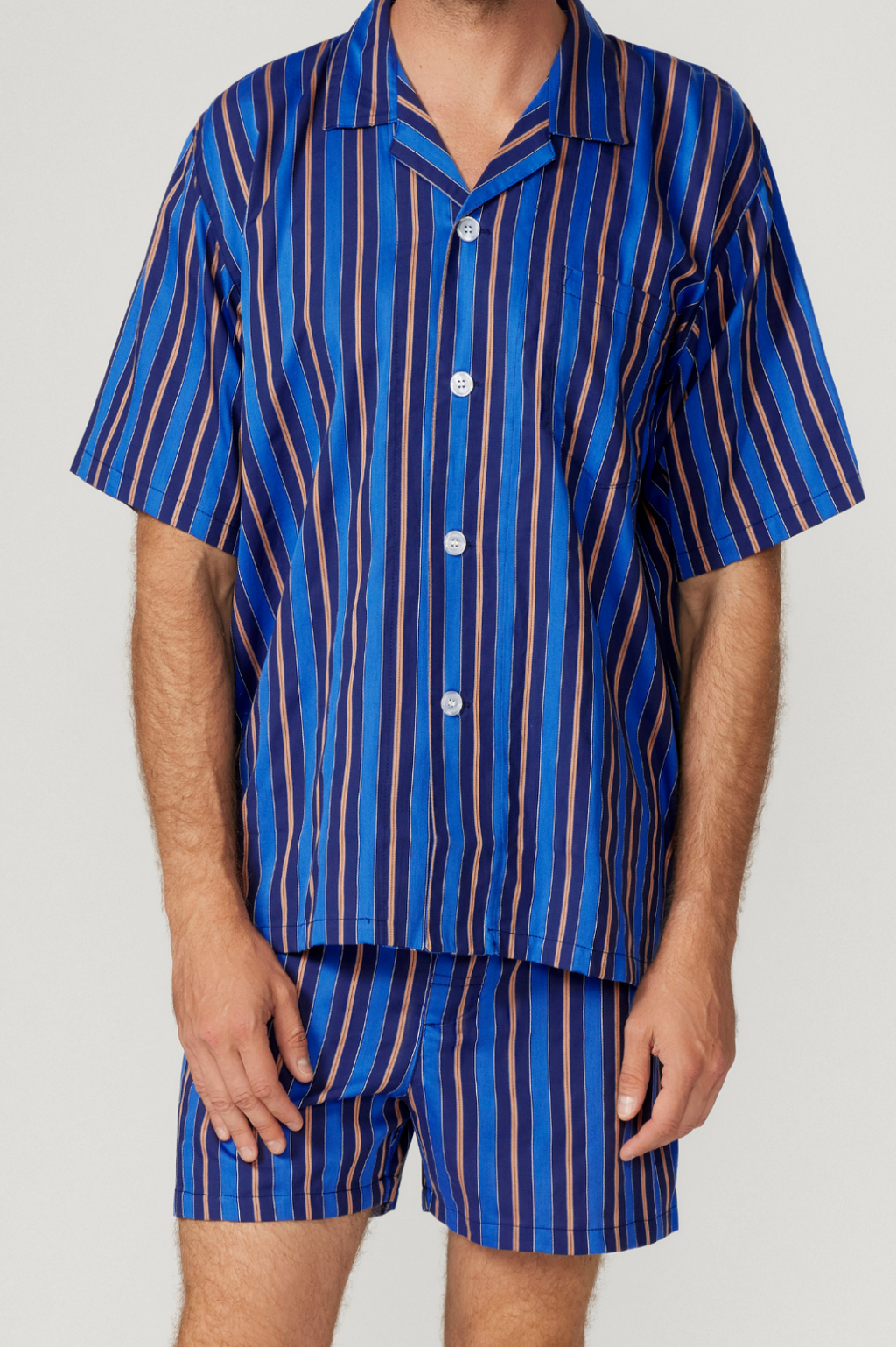 Royal Stripe Short Sleeve Set Pyjama Sets - Contare