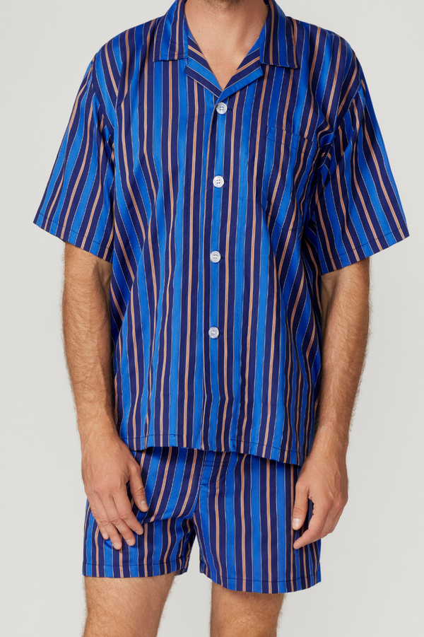 Royal Stripe Short Sleeve Set Pyjama Sets - Contare