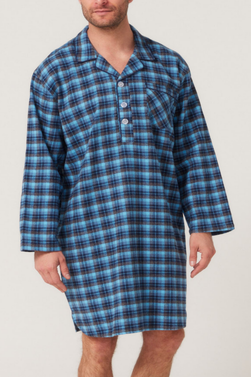 Winterweight Long Sleeve Nightshirt - Winter Tartan Nightshirts - Contare