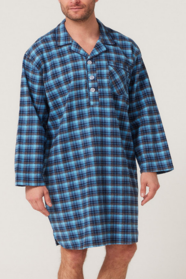 Winterweight Long Sleeve Nightshirt - Winter Tartan Nightshirts - Contare