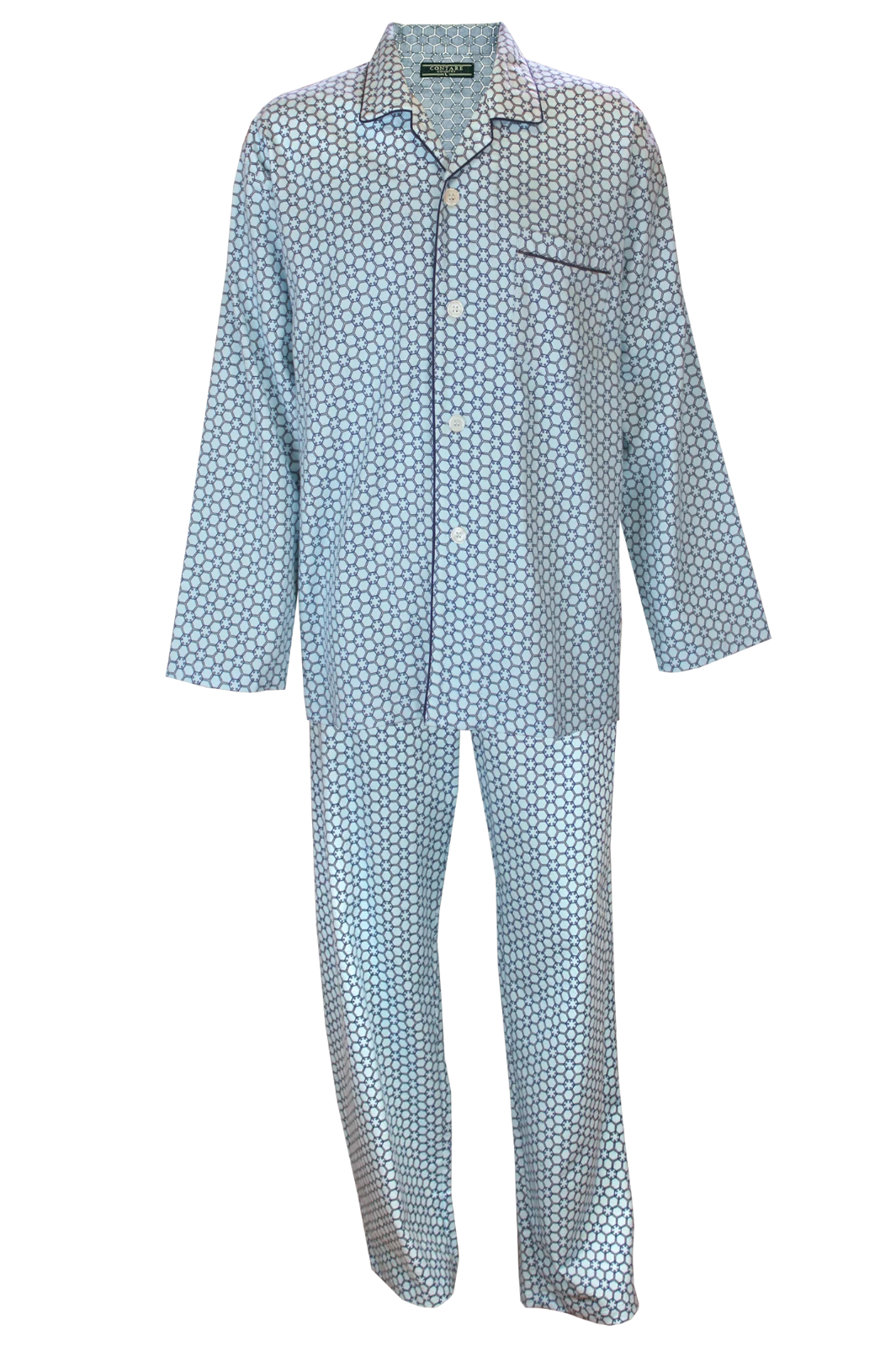 Stella Light Blue Flannelette Long Sleeve Set Pyjama Sets - Contare