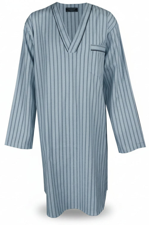 Blue Herringbone Flannelette Nightshirt Nightshirts - Contare