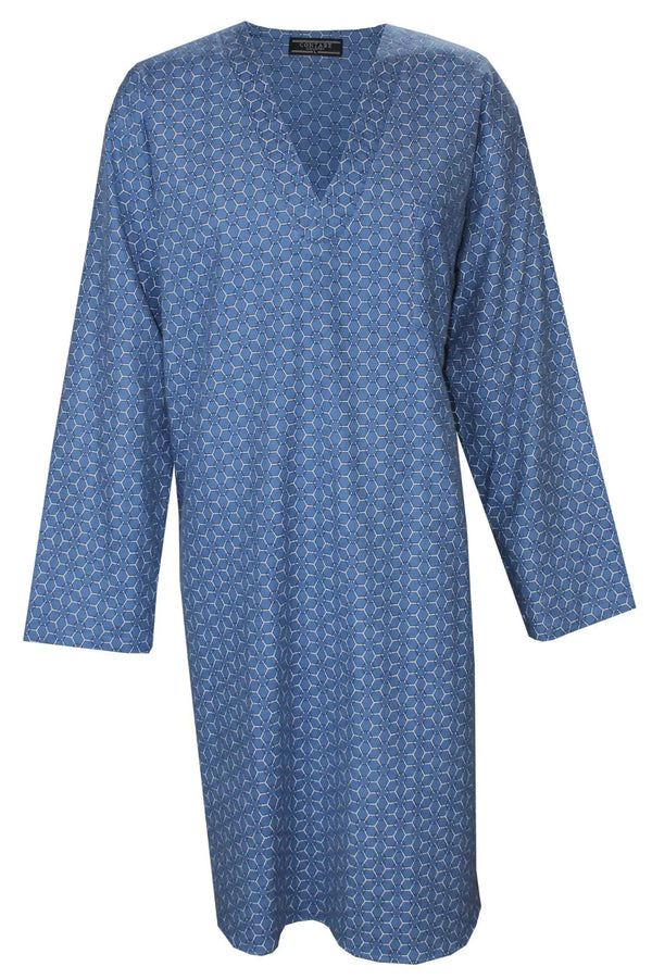 Stella Blue Grey Flannelette Nightshirt Nightshirts - Contare
