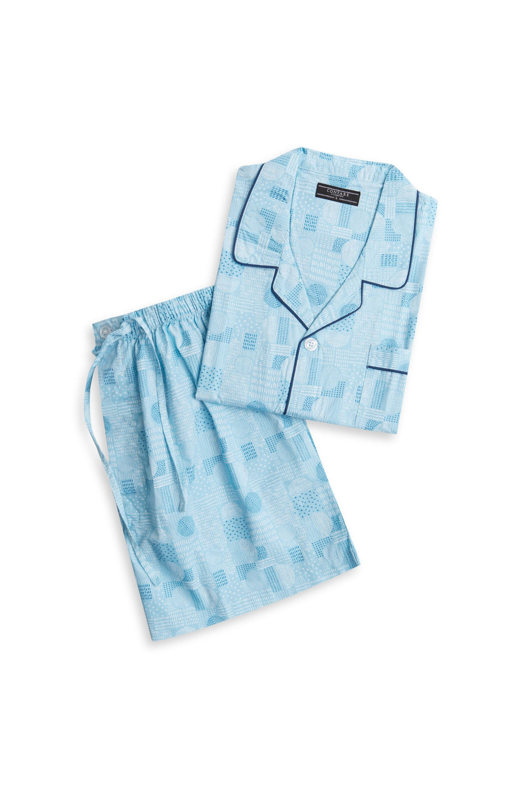 Cotton Rich Short Sleeve Set - Sky Patch