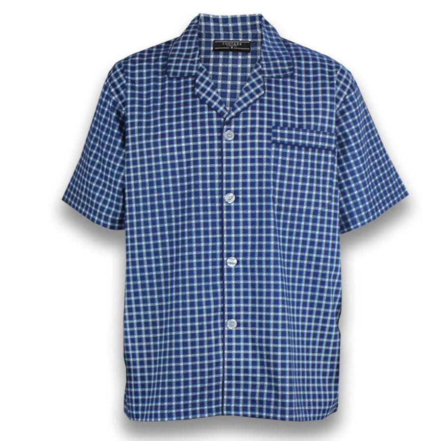 Cotton Rich Short Sleeve Set - Navy Check