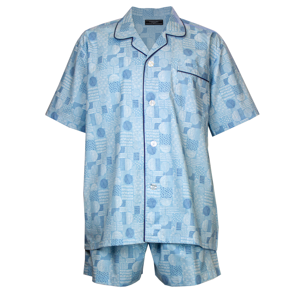 Cotton Rich Short Sleeve Set - Sky Patch