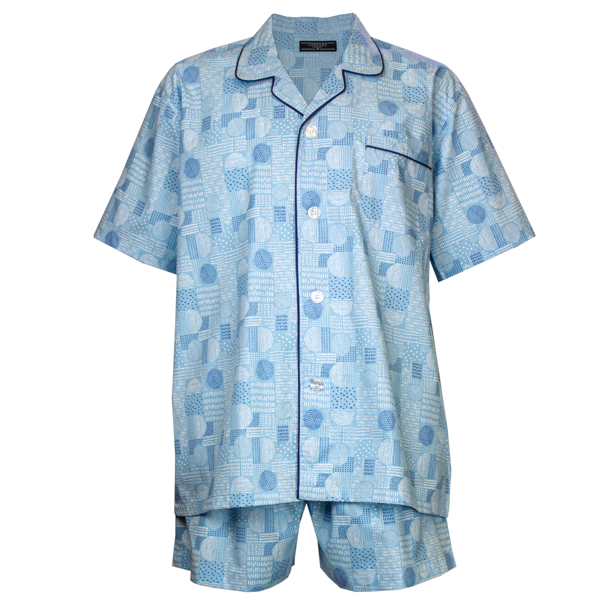Cotton Rich Short Sleeve Set - Sky Patch