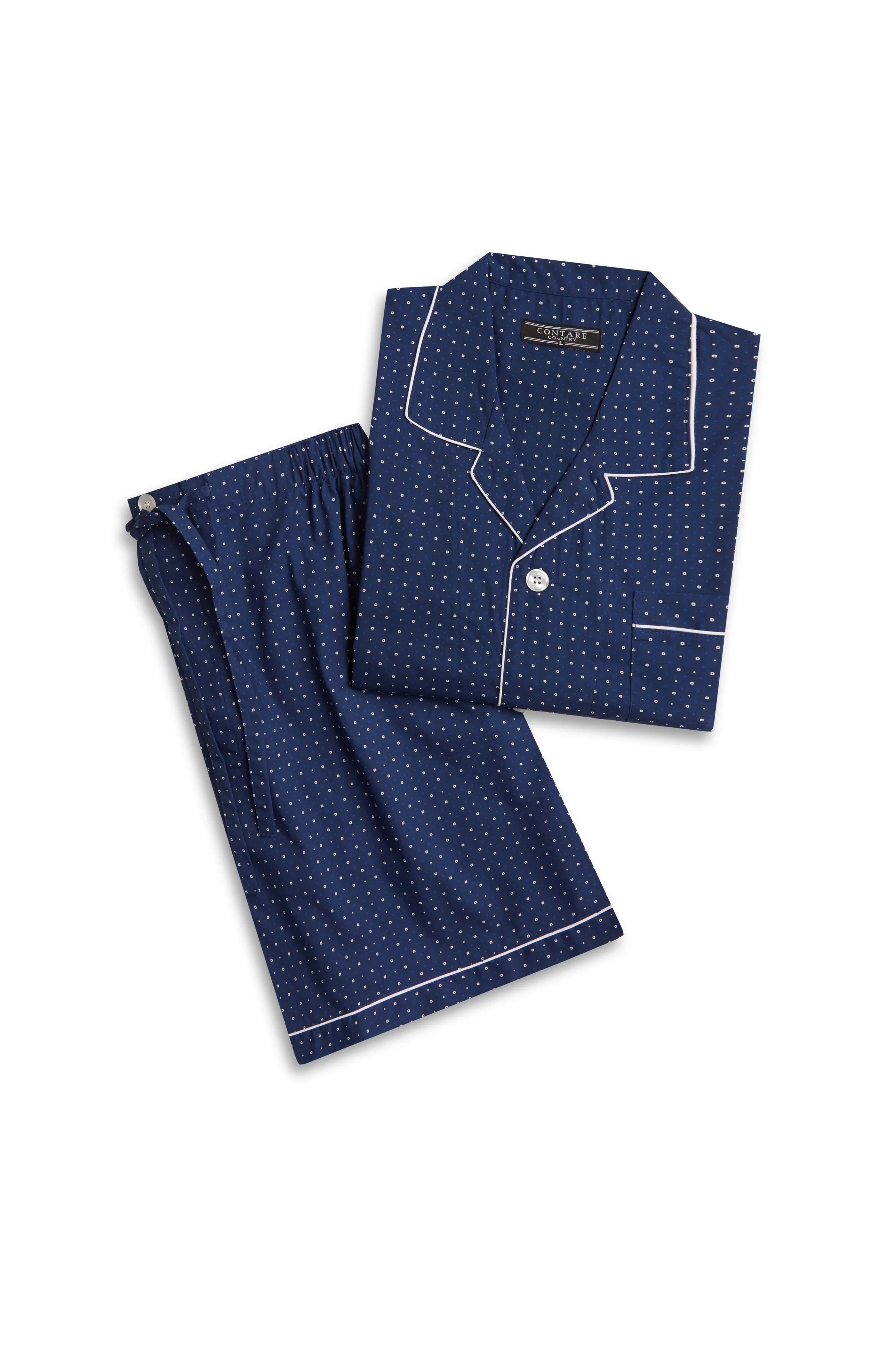 Short Sleeve Set - Symmetry Print - Navy Pyjamas Set - Contare