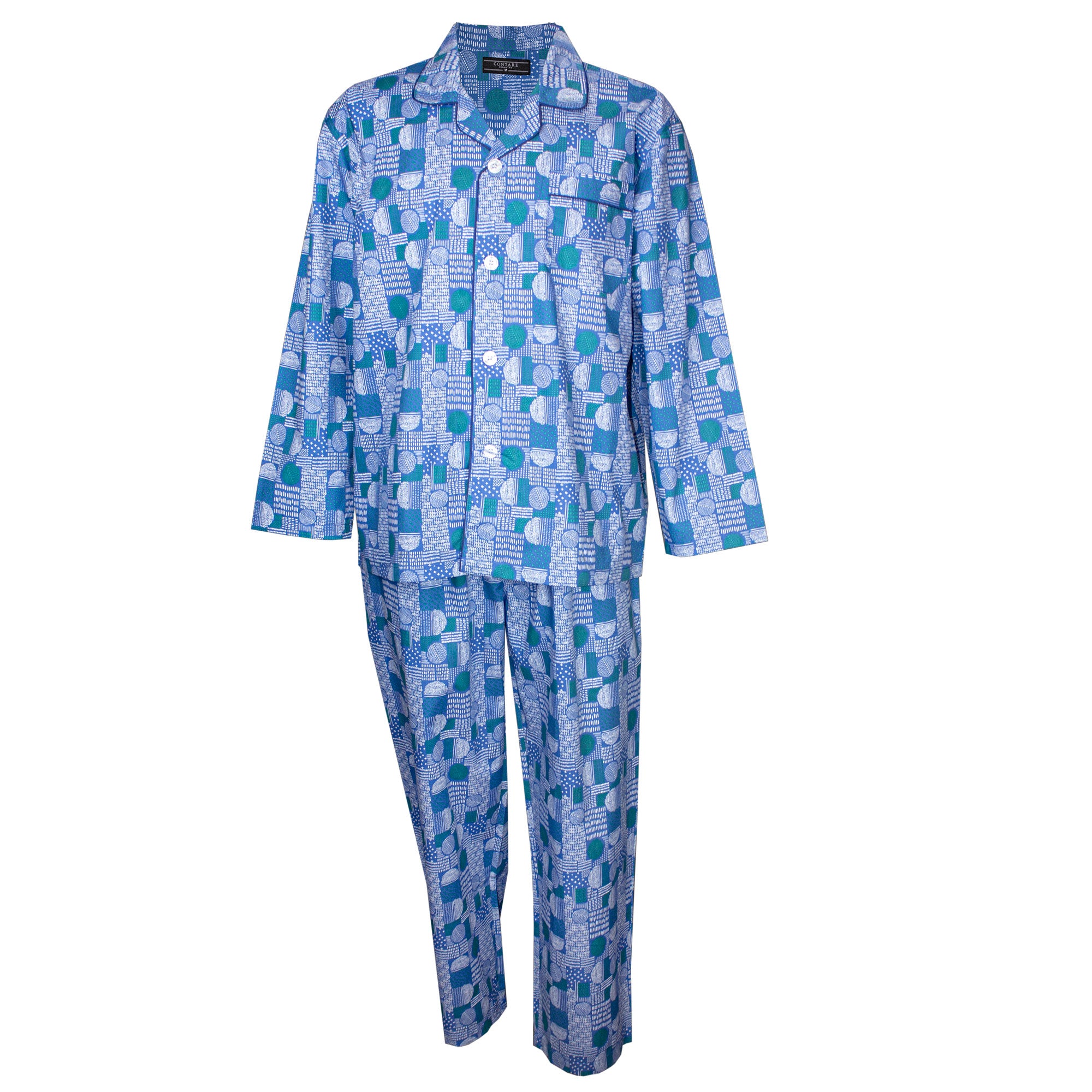 Cotton Rich Long Sleeve Set - Blue Patch