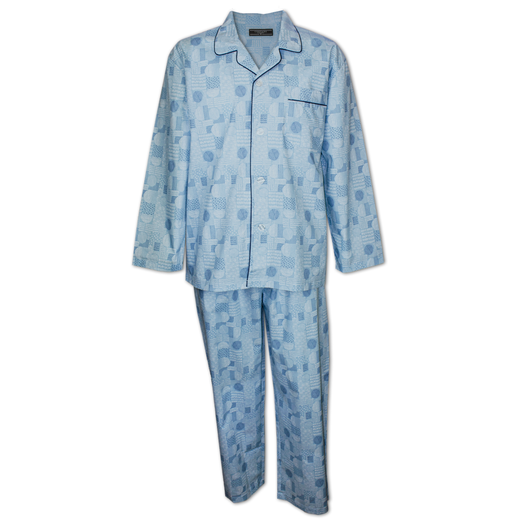 Cotton Rich Long Sleeve Set - Sky Patch