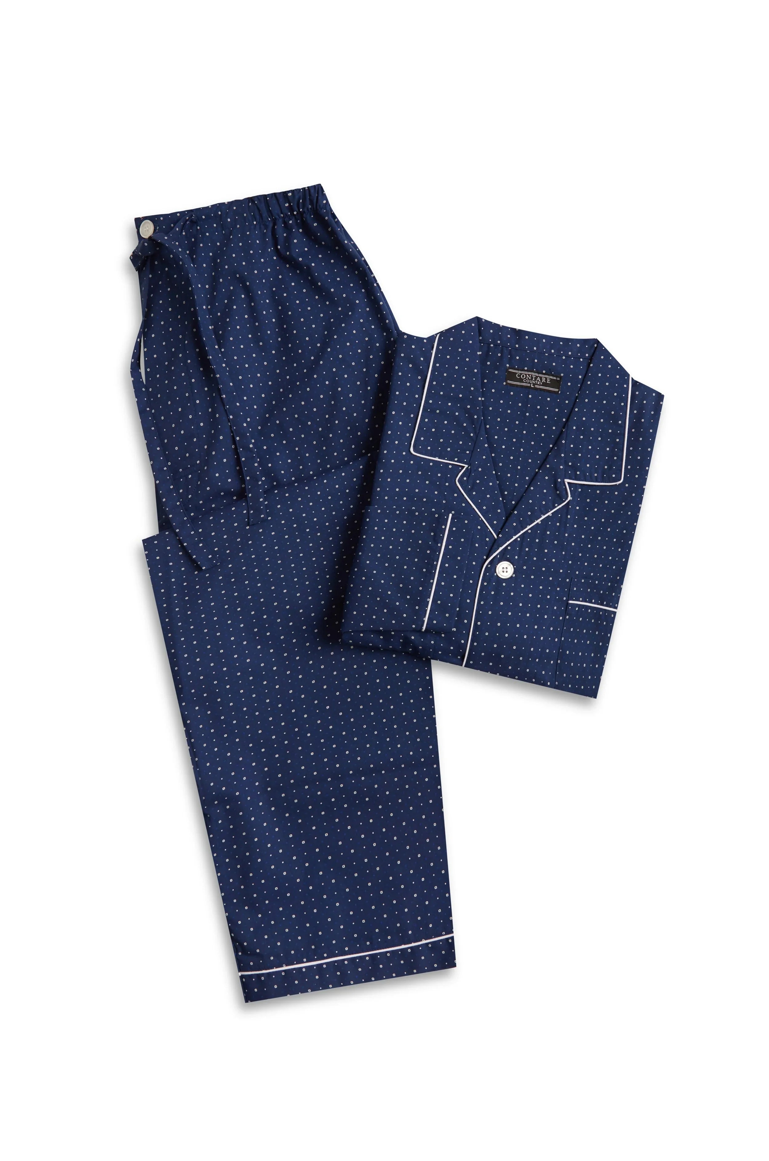 Long Sleeve Pyjama Set - Symmetry Print - Navy Pyjamas Set - Contare