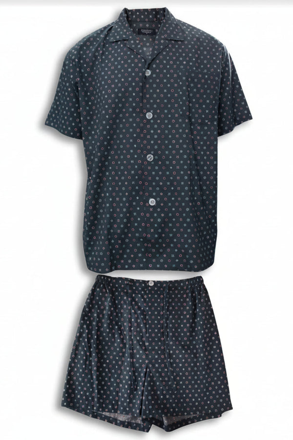 Indigo Geo Short Sleeve Set Pyjama Sets - Contare