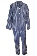 Navy Silver Stripe Long Sleeve Set Pyjama Sets - Contare