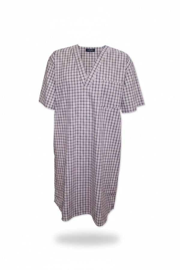 Burgundy Navy Check Nightshirt Nightshirts - Contare