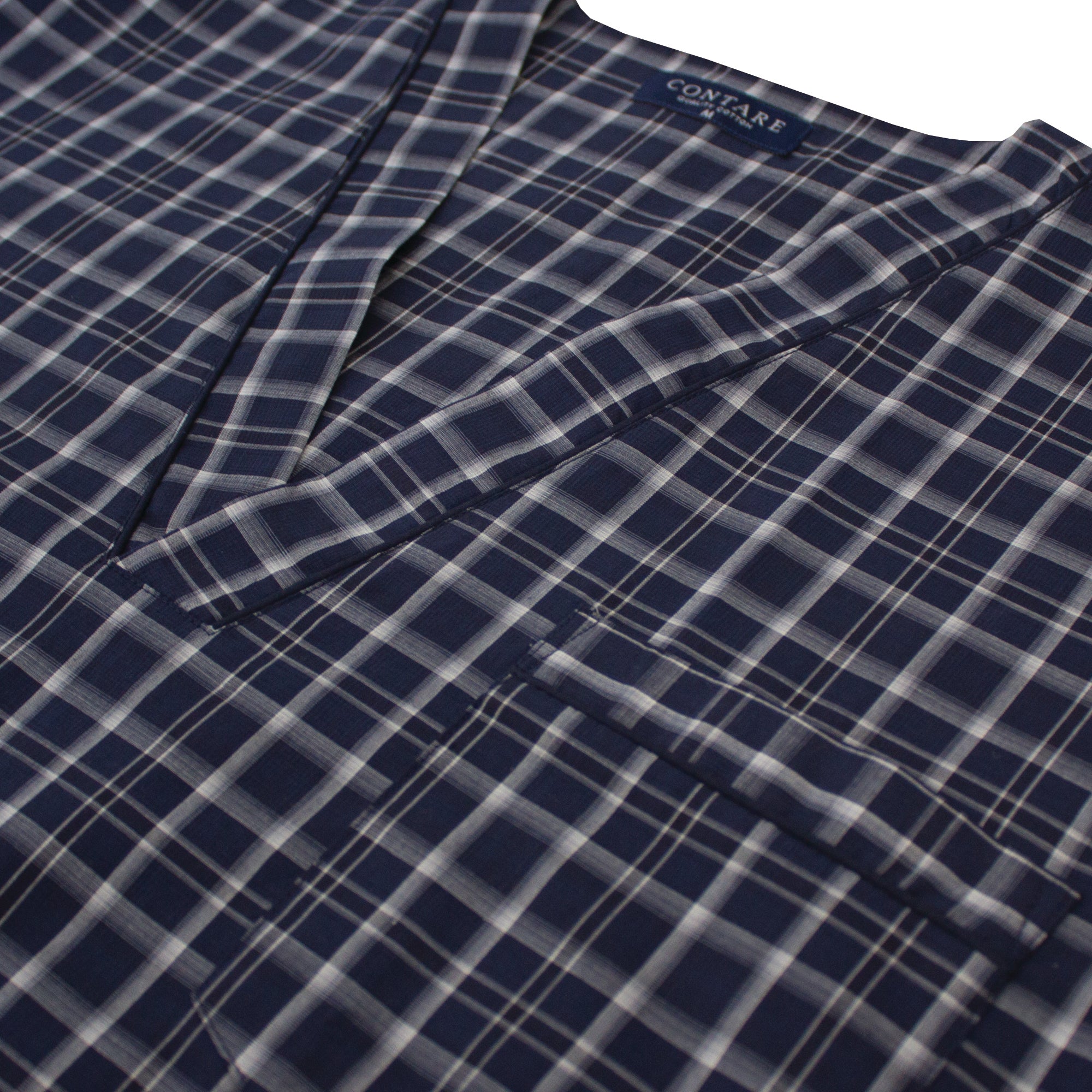 Navy Blue Check Nightshirt Nightshirts - Contare