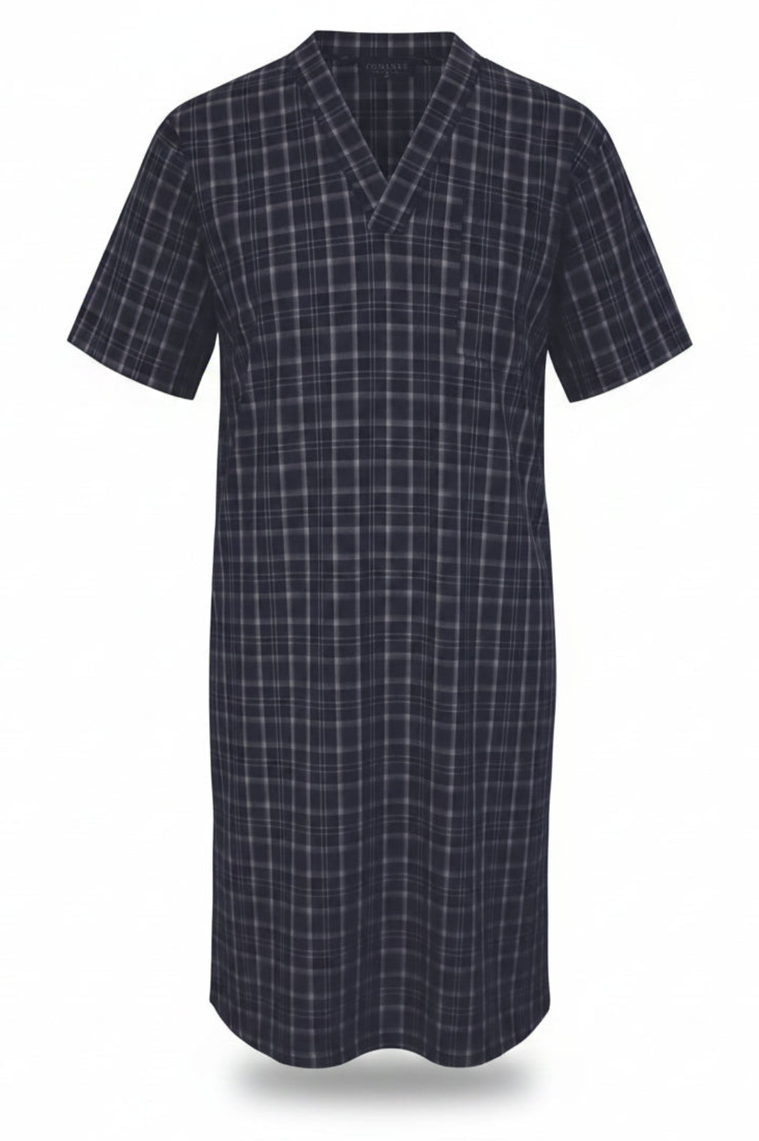 Navy Blue Check Nightshirt Nightshirts - Contare