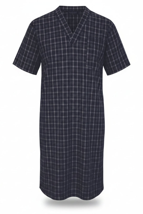 Navy Blue Check Nightshirt Nightshirts - Contare