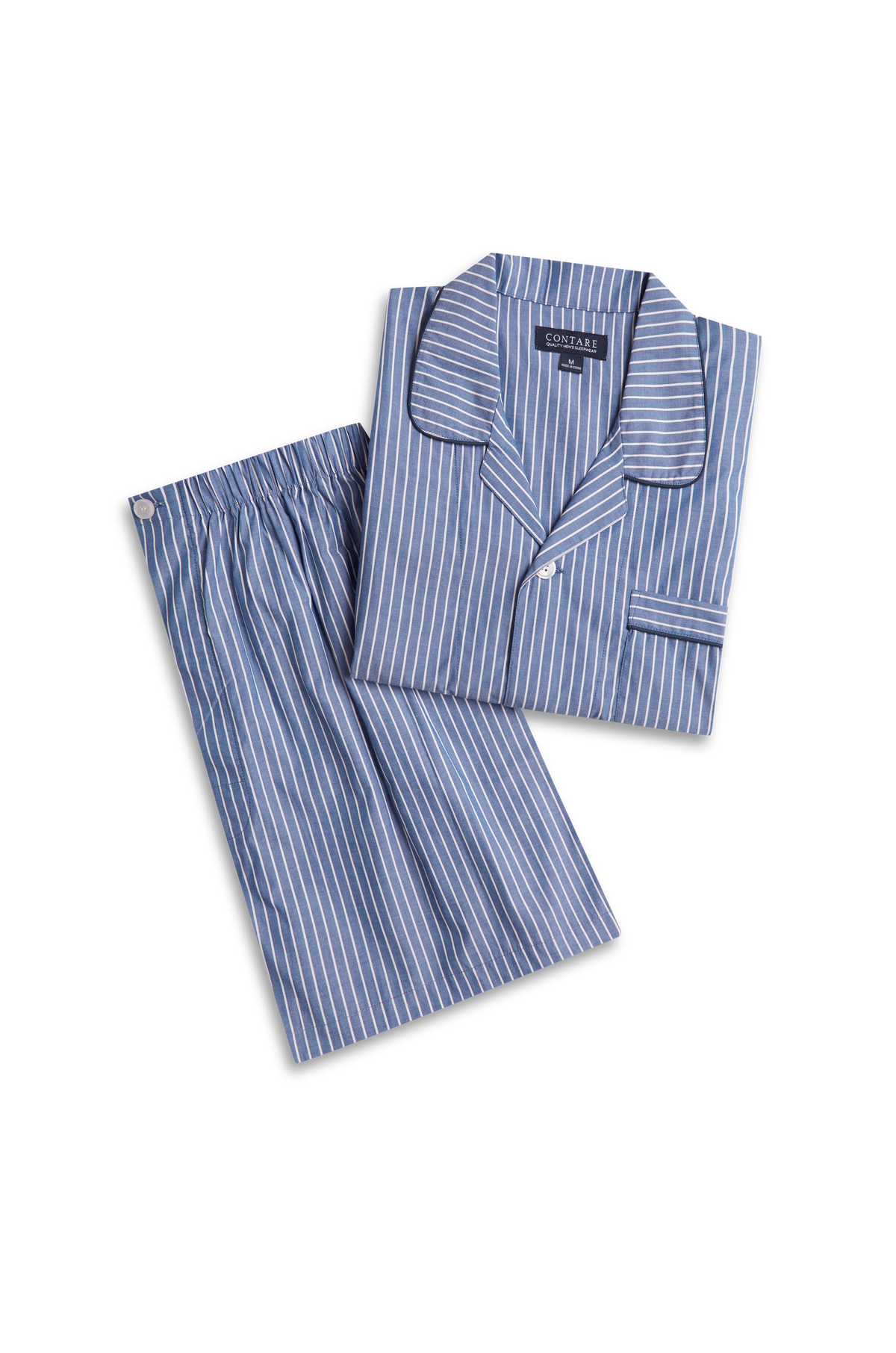 Men's Refined Cotton Short Sleeve Set - Denim Stripe