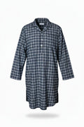 Winterweight Long Sleeve Nightshirt - Pageant Blue Check Nightshirts - Contare