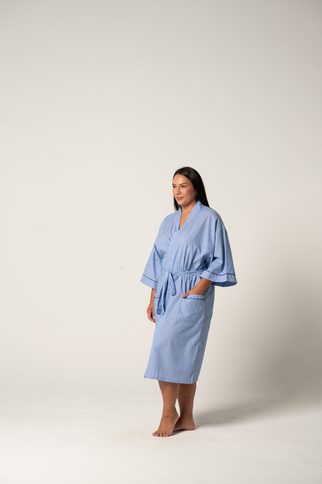 Unisex Vacation Stripe Kimono Robe
