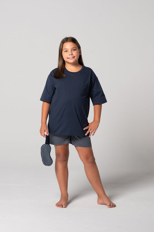 Kids' Contemporary Cotton Tee and Boxer Set - Nightfall Print