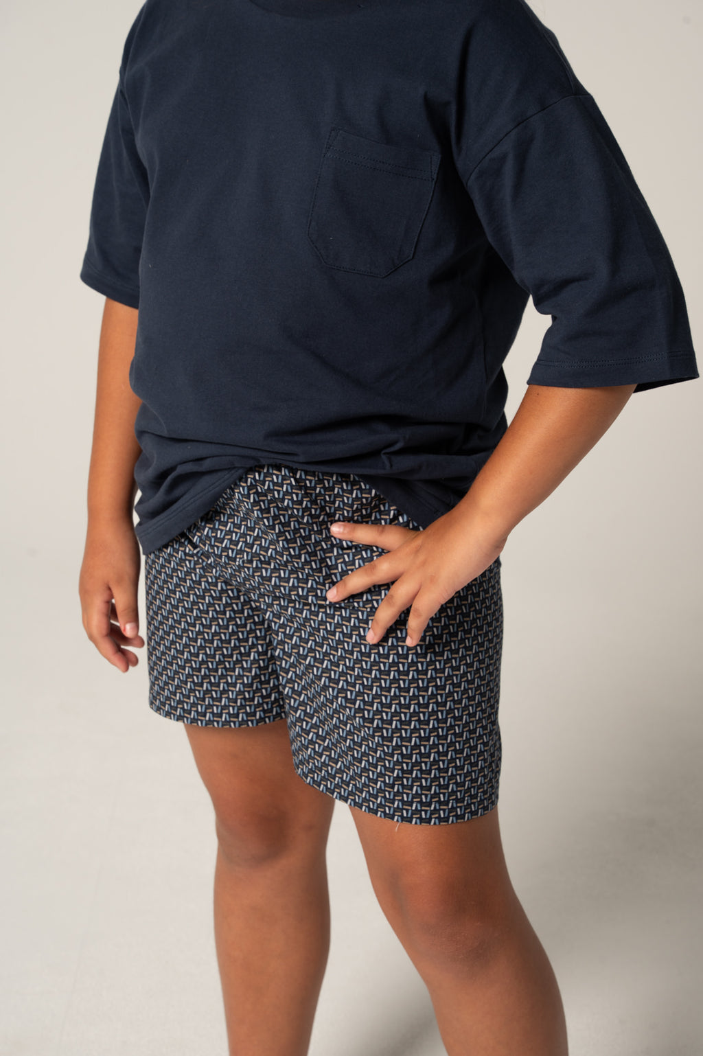 Kids' Contemporary Cotton Tee and Boxer Set - Nightfall Print
