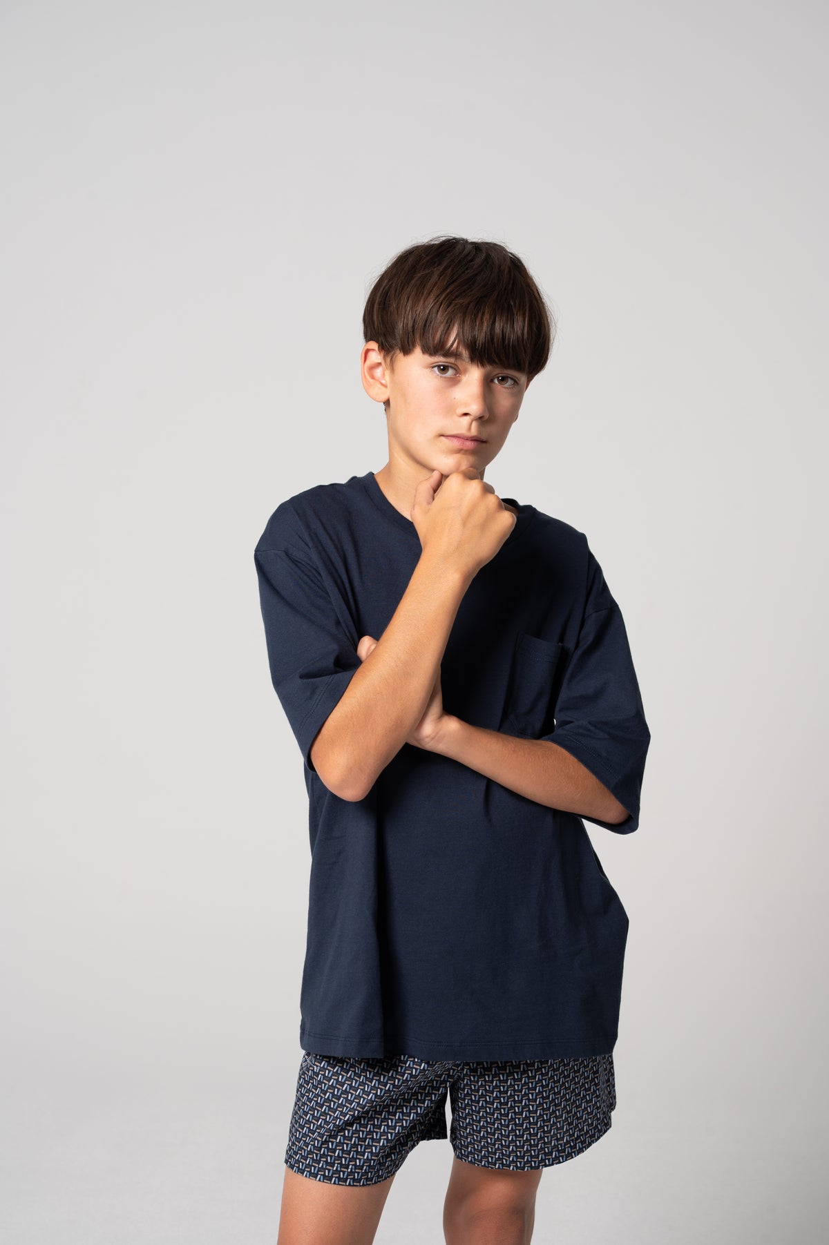 Kids' Contemporary Cotton Tee and Boxer Set - Nightfall Print