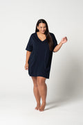 Women's Cloudsoft Jersey T-Shirt Nightie - French Navy