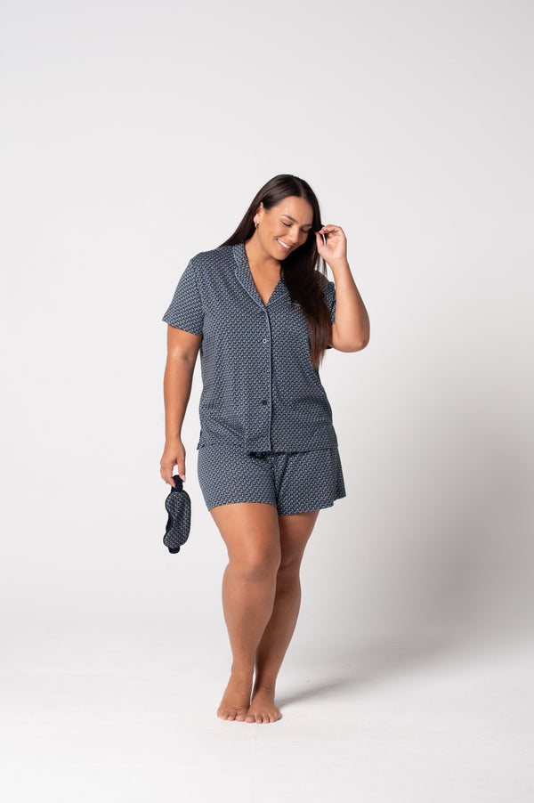 Women's Cloudsoft Jersey Short Sleeve Set - Nightfall Print