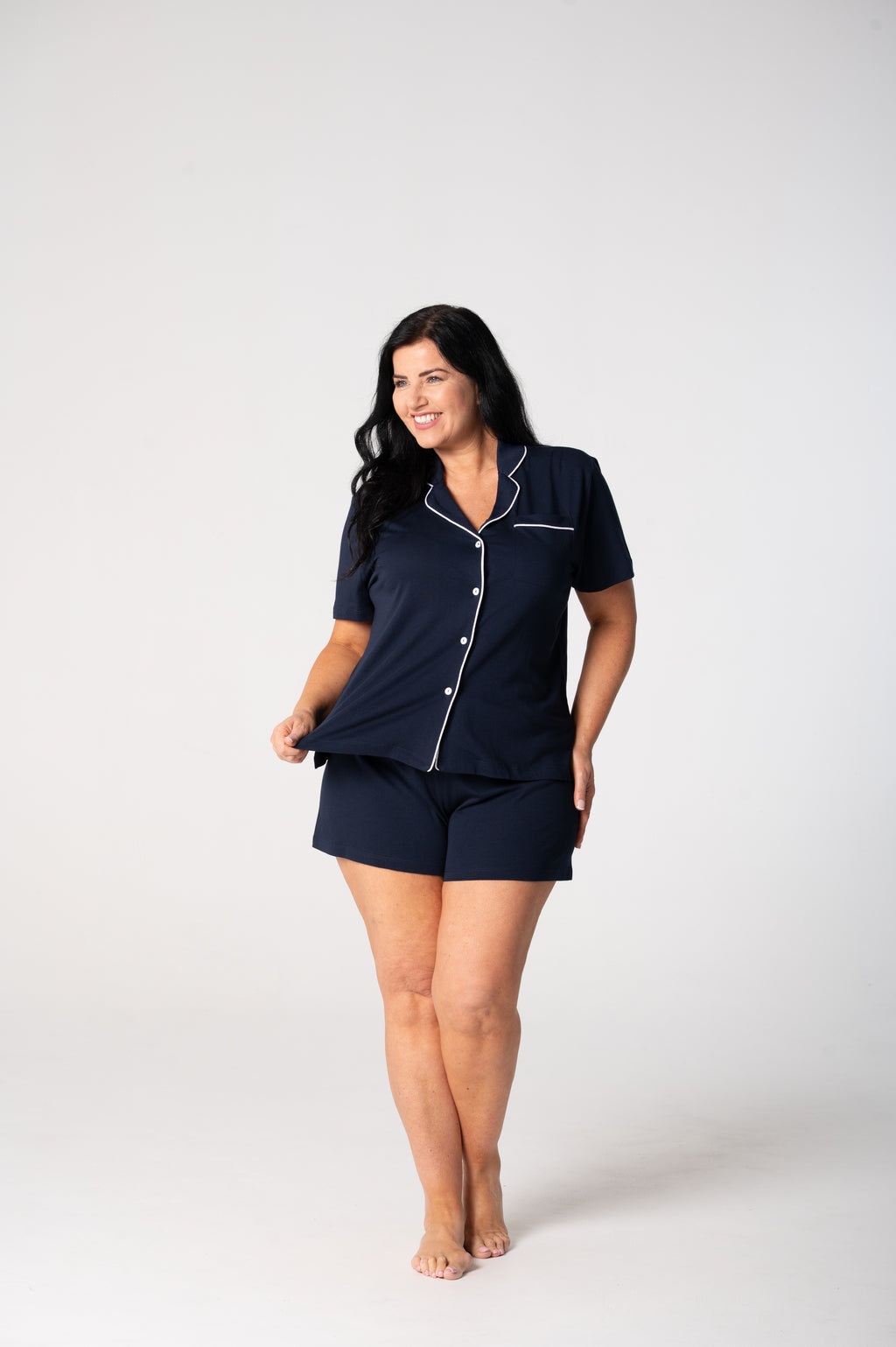 Women's Cloudsoft Jersey Short Sleeve Set - French Navy