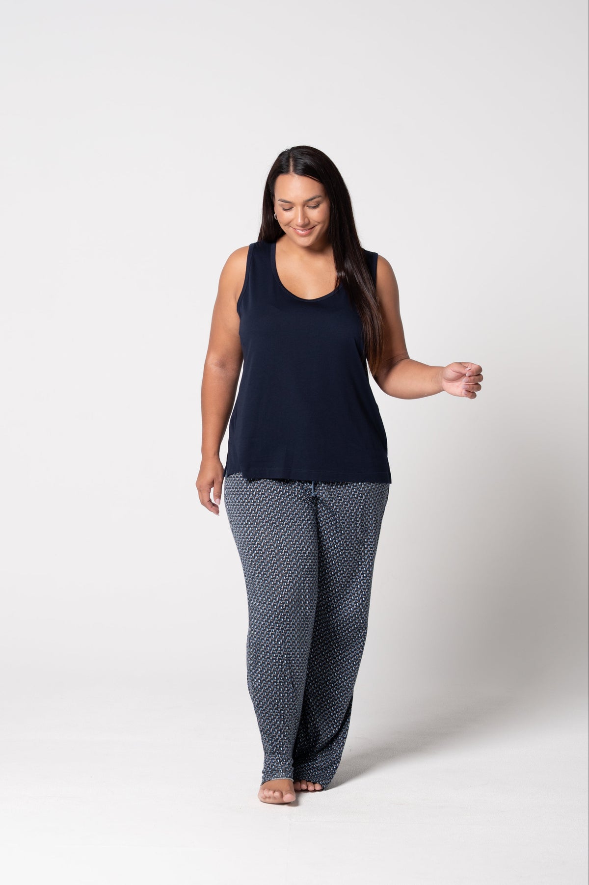 Women's Cloudsoft Jersey Tank and Pant Set - French Navy/Nightfall