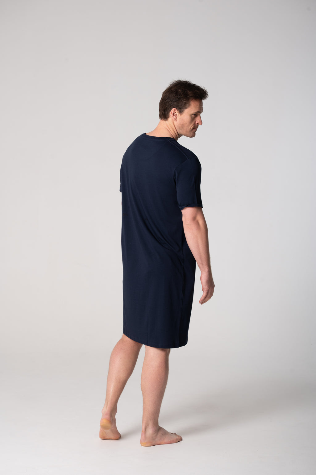 Men's Cloudsoft Jersey Short Sleeve Nightshirt - French Navy