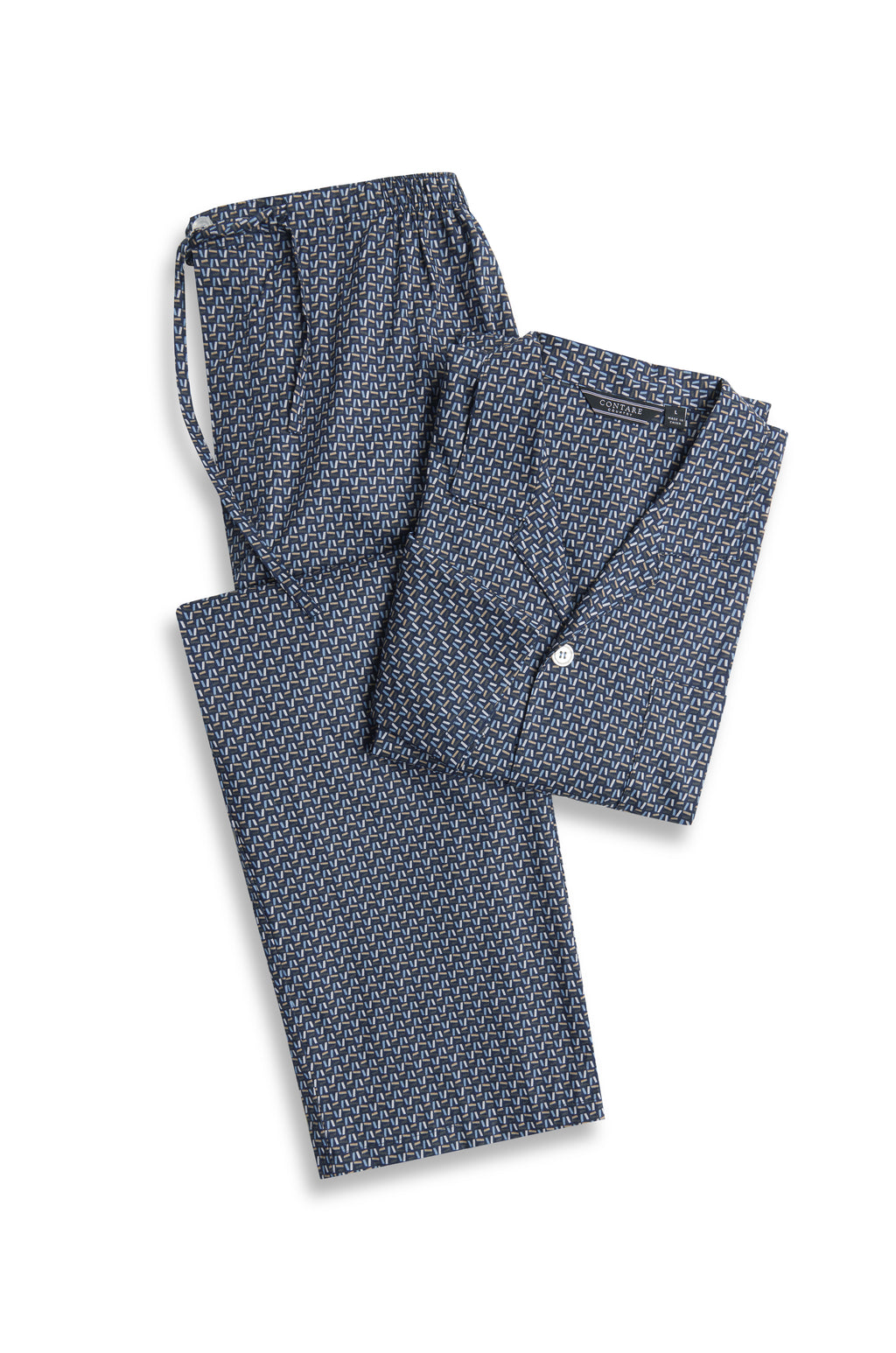 Men's Contemporary Cotton Long Sleeve Set - Nightfall Print