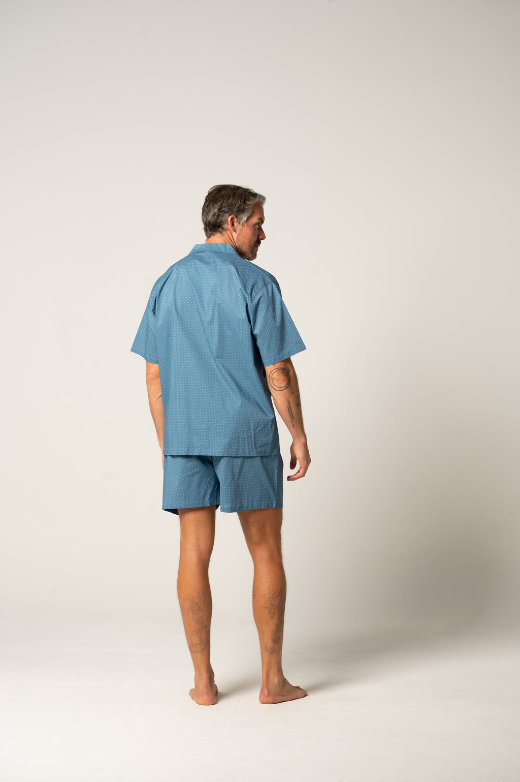 Men's Featherweight Cotton Short Sleeve Pyjama Set - Copen Symbols