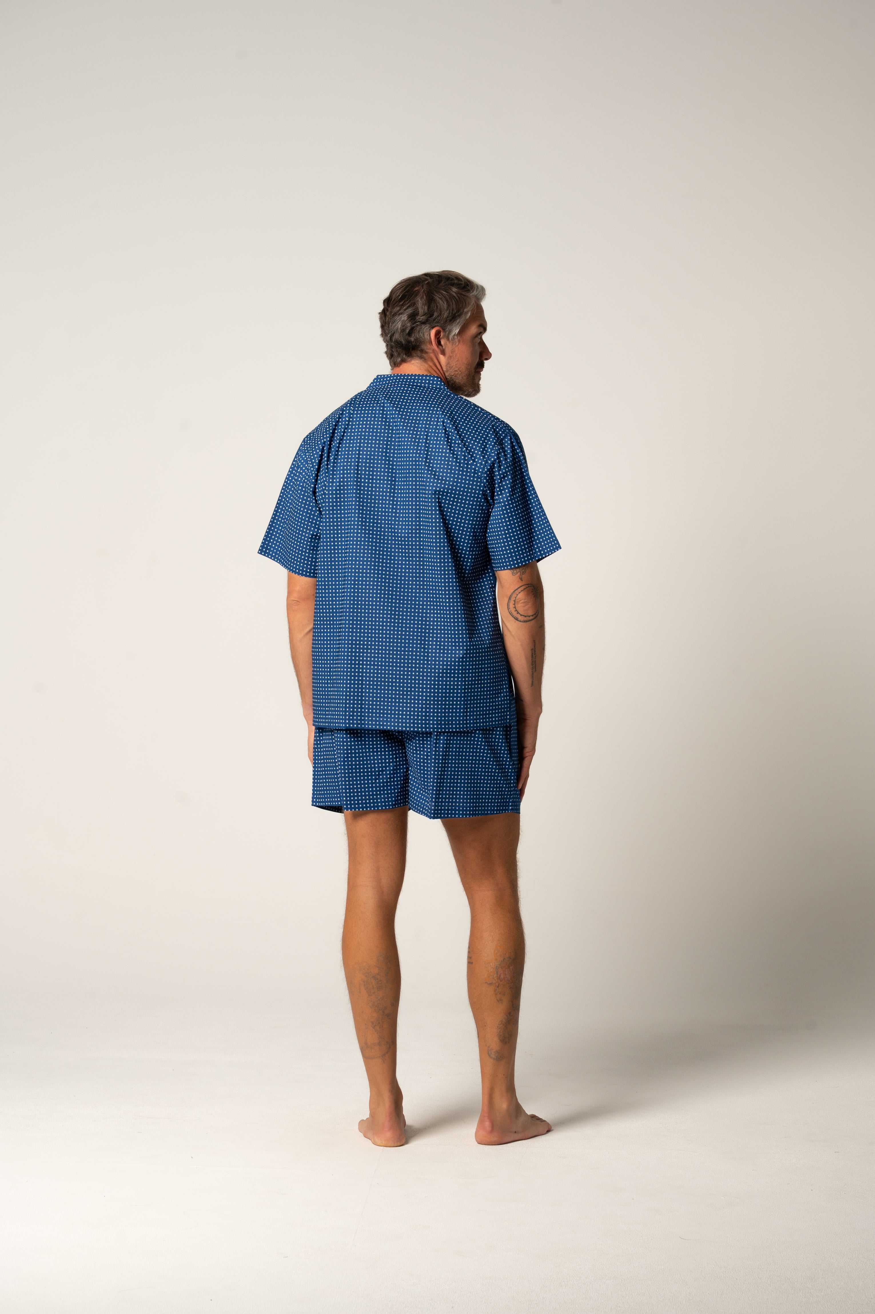 Men's Featherweight Cotton Short Sleeve Pyjama Set - Ultra Navy