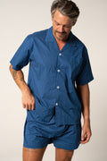 Men's Featherweight Cotton Short Sleeve Pyjama Set - Ultra Navy