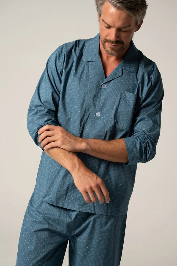 Men's Featherweight Cotton Long Sleeve Pyjama Set - Copen Symbols Pyjama Sets - Contare