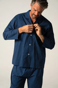 Men's Featherweight Cotton Long Sleeve Pyjama Set - Ultra Navy Pyjama Set - Contare