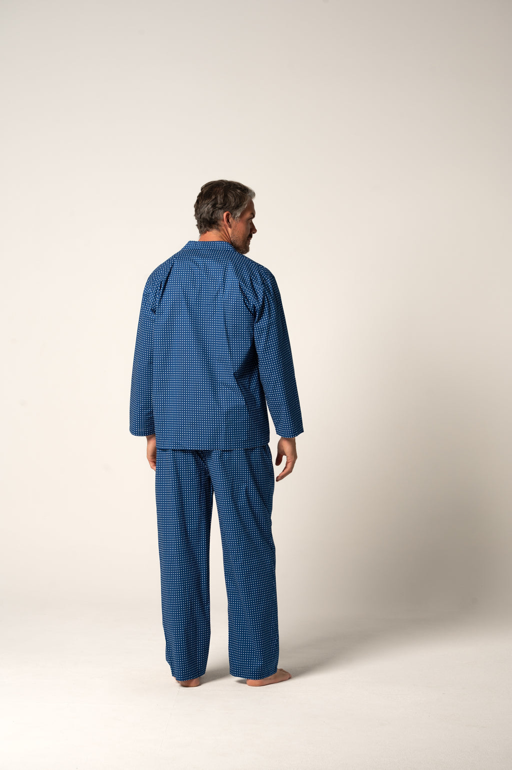 Men's Featherweight Cotton Long Sleeve Pyjama Set - Ultra Navy