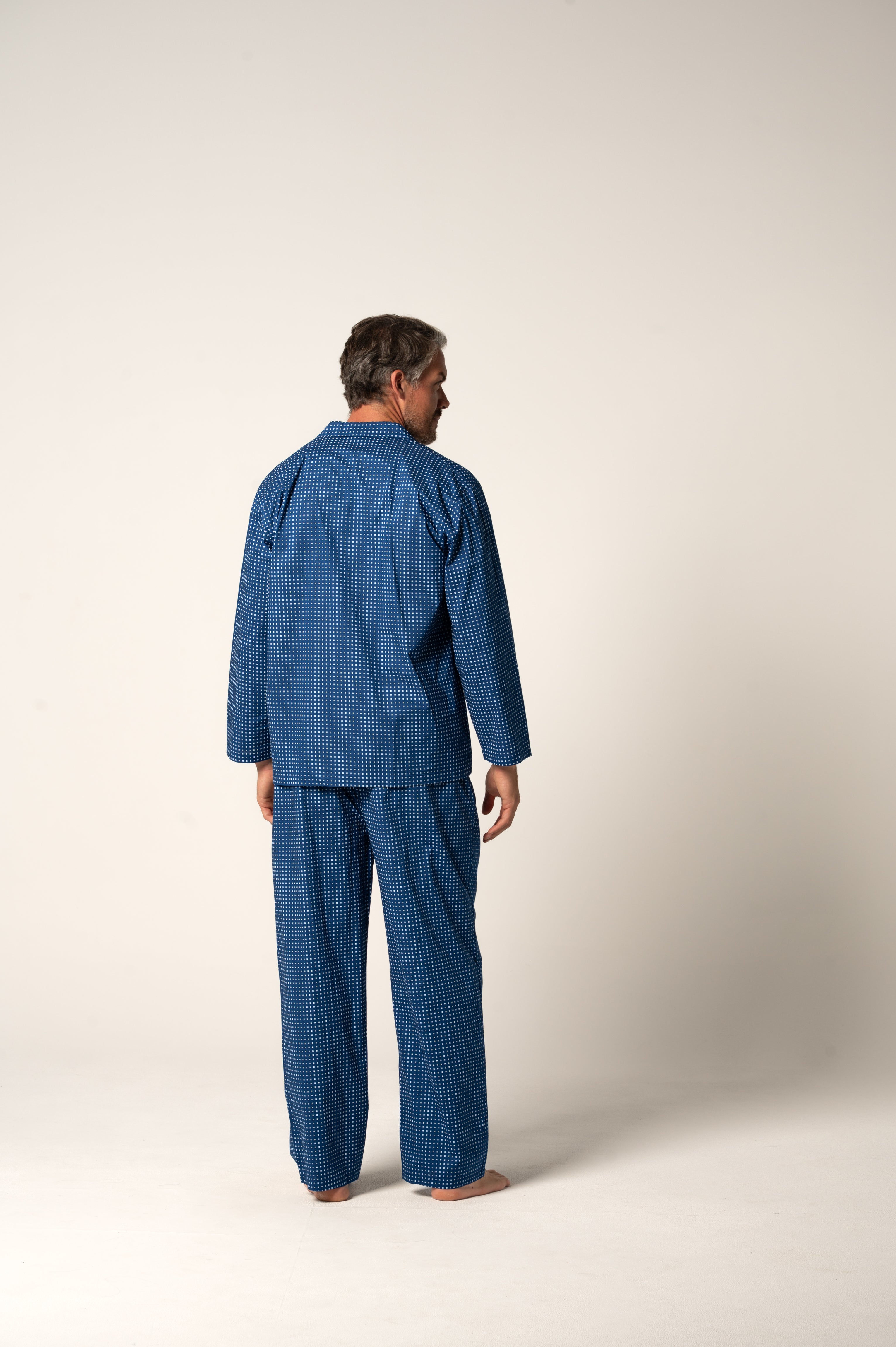 Men's Featherweight Cotton Long Sleeve Pyjama Set - Ultra Navy