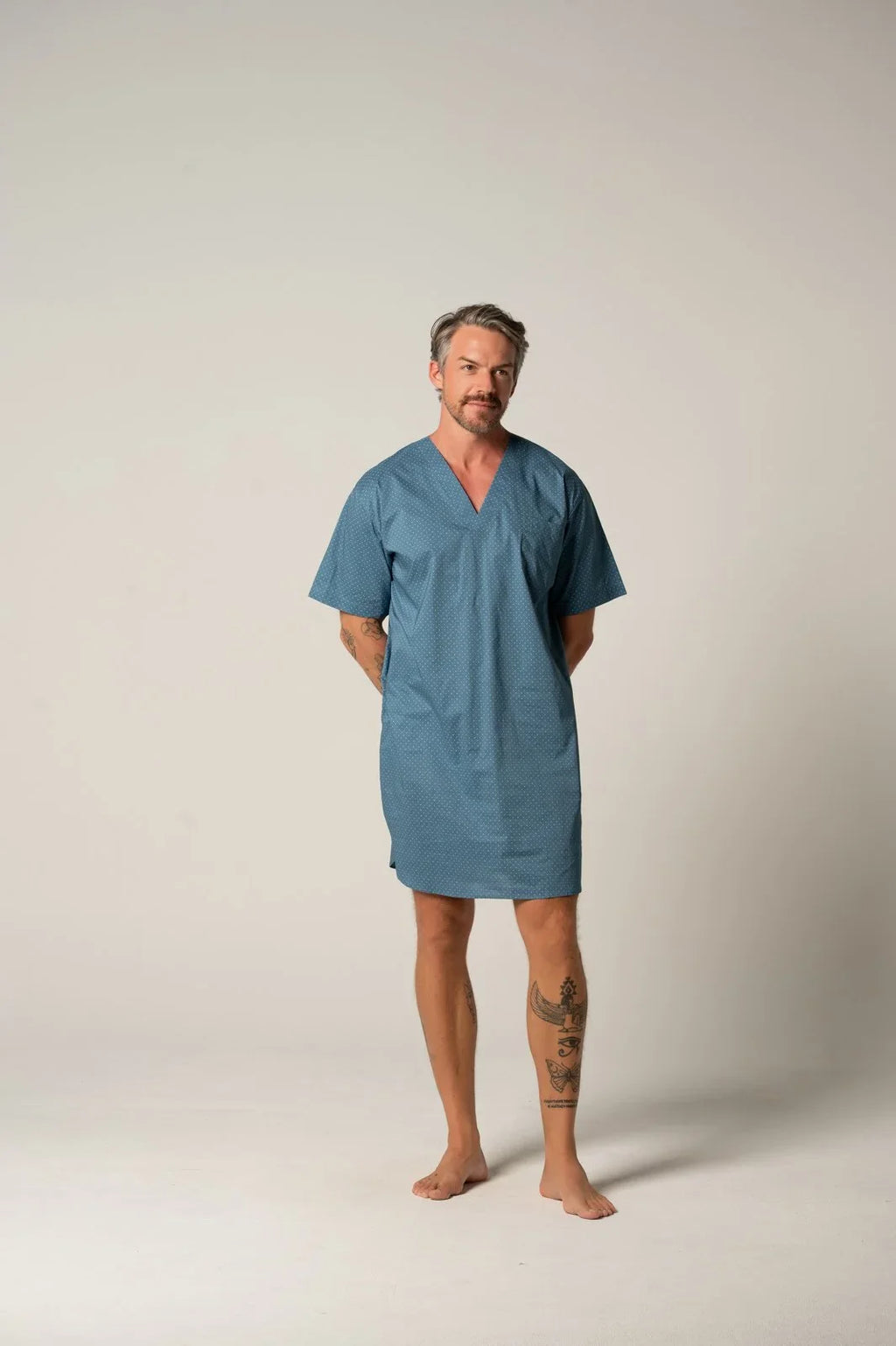 Men's Featherweight Cotton Short Sleeve Nightshirt - Copen Symbols Nightshirt - Contare