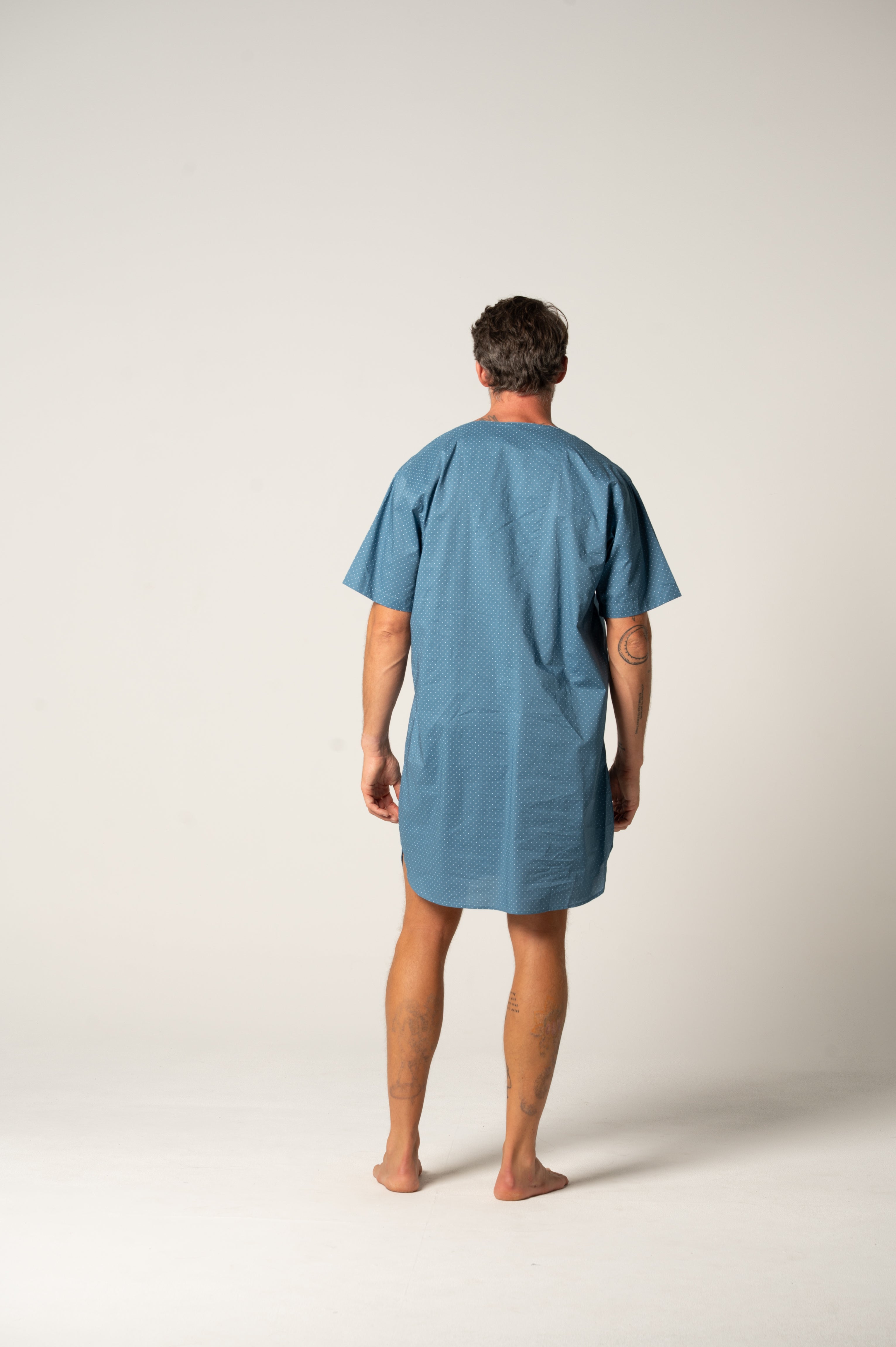 Men's Featherweight Cotton Short Sleeve Nightshirt - Copen Symbols