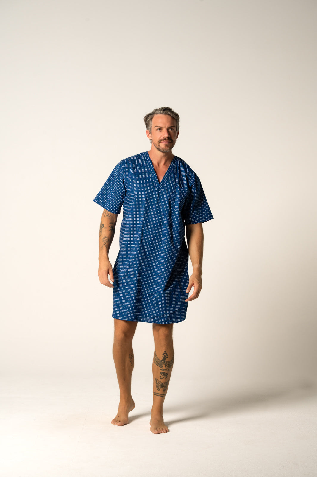 Men's Featherweight Cotton Short Sleeve Nightshirt - Ultra Navy