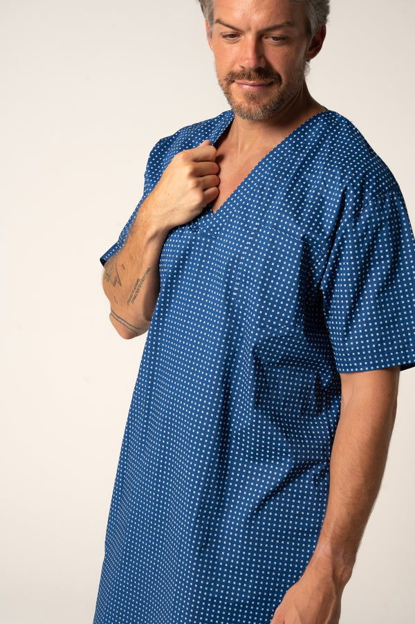Men's Featherweight Cotton Short Sleeve Nightshirt - Ultra Navy