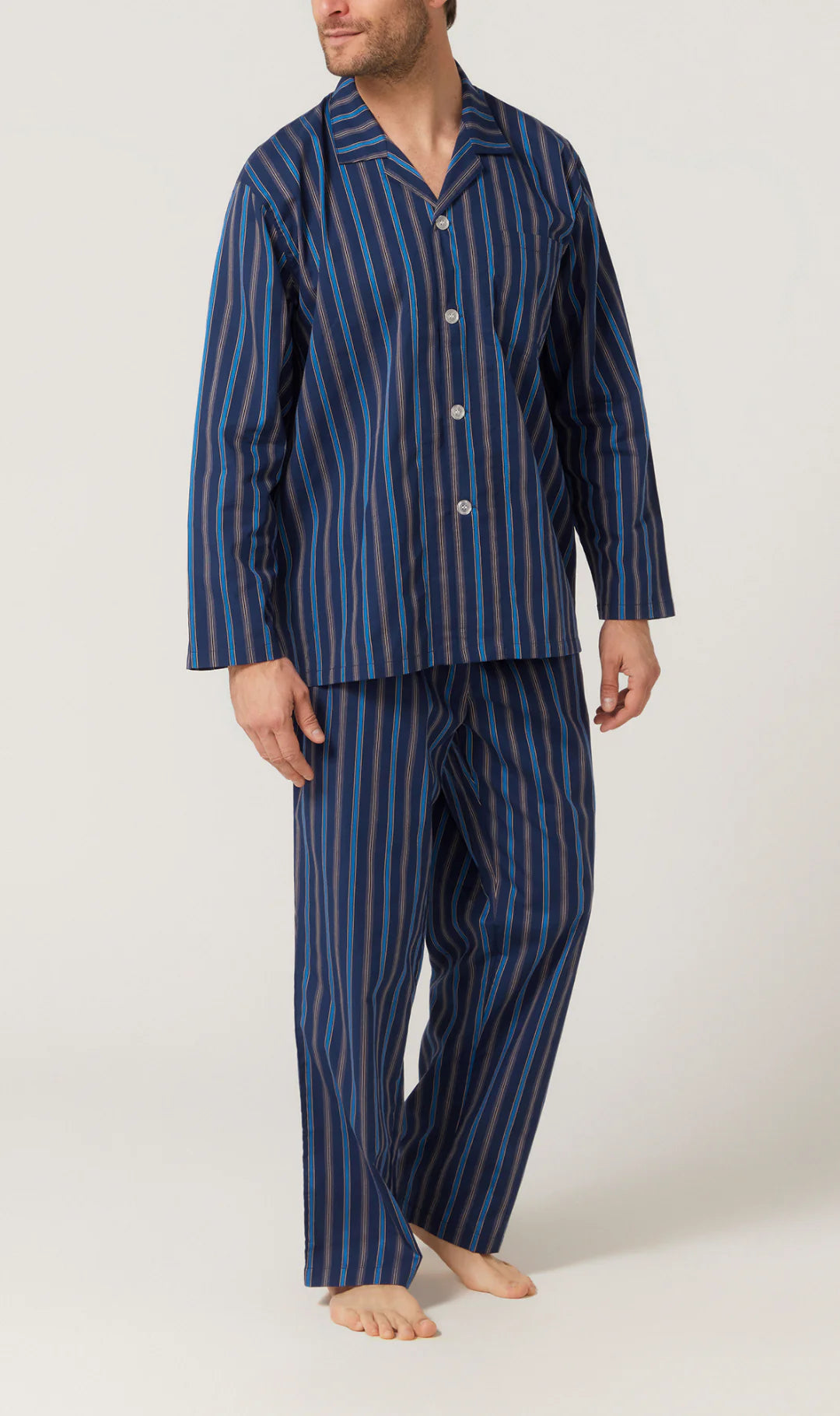 Sodalite Blue Long Sleeve Set Pyjama Sets - Contare