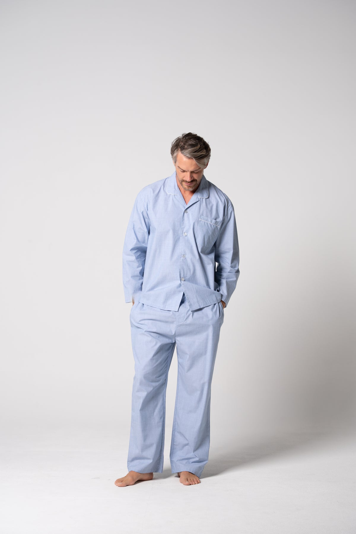 Men's Refined Cotton Long Sleeve Set - Chambray