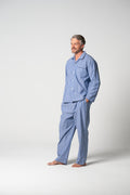 Men's Refined Cotton Long Sleeve Set - Denim Stripe
